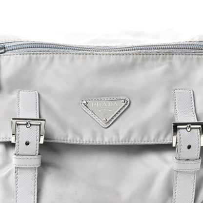 Prada Re-Nylon Vela Saffiano Pocket Double Buckle Messenger Shoulder Bag Fiordaliso 8 of 10