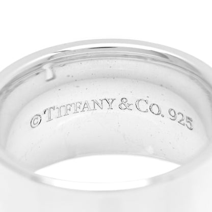 Tiffany Sterling Silver Diamond Wide Locks Band Ring 47 4 4 of 5