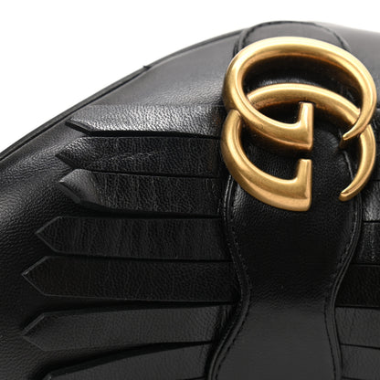 Gucci Malaga Kid GG Marmont Fringe 50mm Loafer Pumps 36 Black 9 of 9