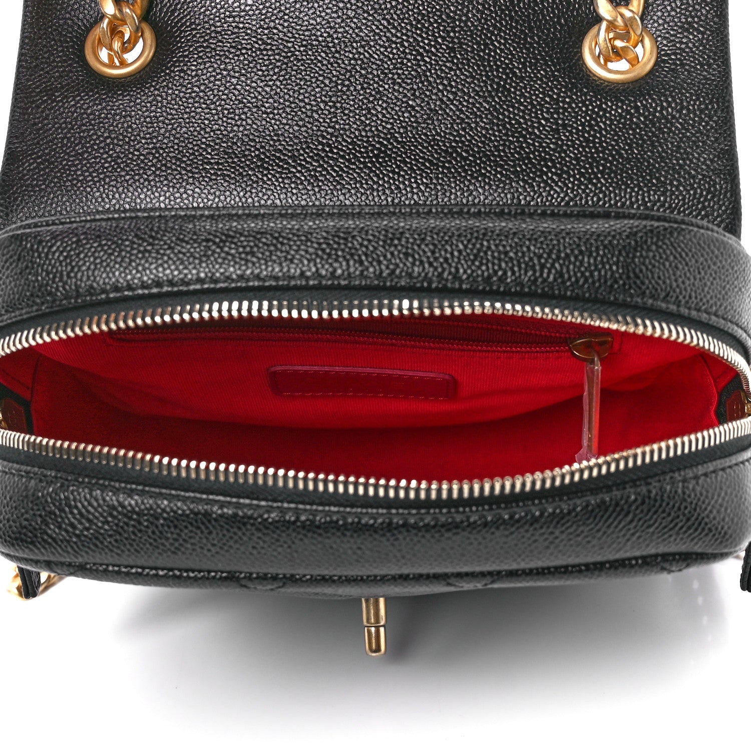 Chanel Shiny Caviar Quilted Chain Melody Backpack Black 5 of 11