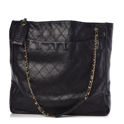 Chanel Lambskin Double Stitched Tote Black 1 of 15
