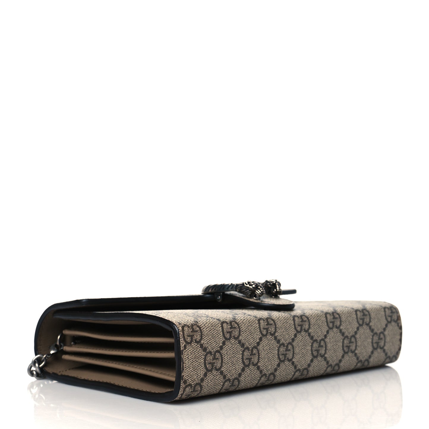 GG Supreme Monogram Mini Dionysus Chain Wallet Beige Taupe