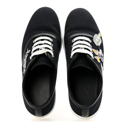 Hermes Canvas Embroidered Innocent Sneakers 37 Black 2 of 9