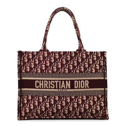 Christian Dior Oblique Medium Book Tote Burgundy Multicolor 1 of 12