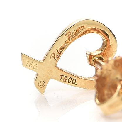 Tiffany 18K Yellow Gold Mini Paloma Picasso Loving Heart Earrings 4 of 4
