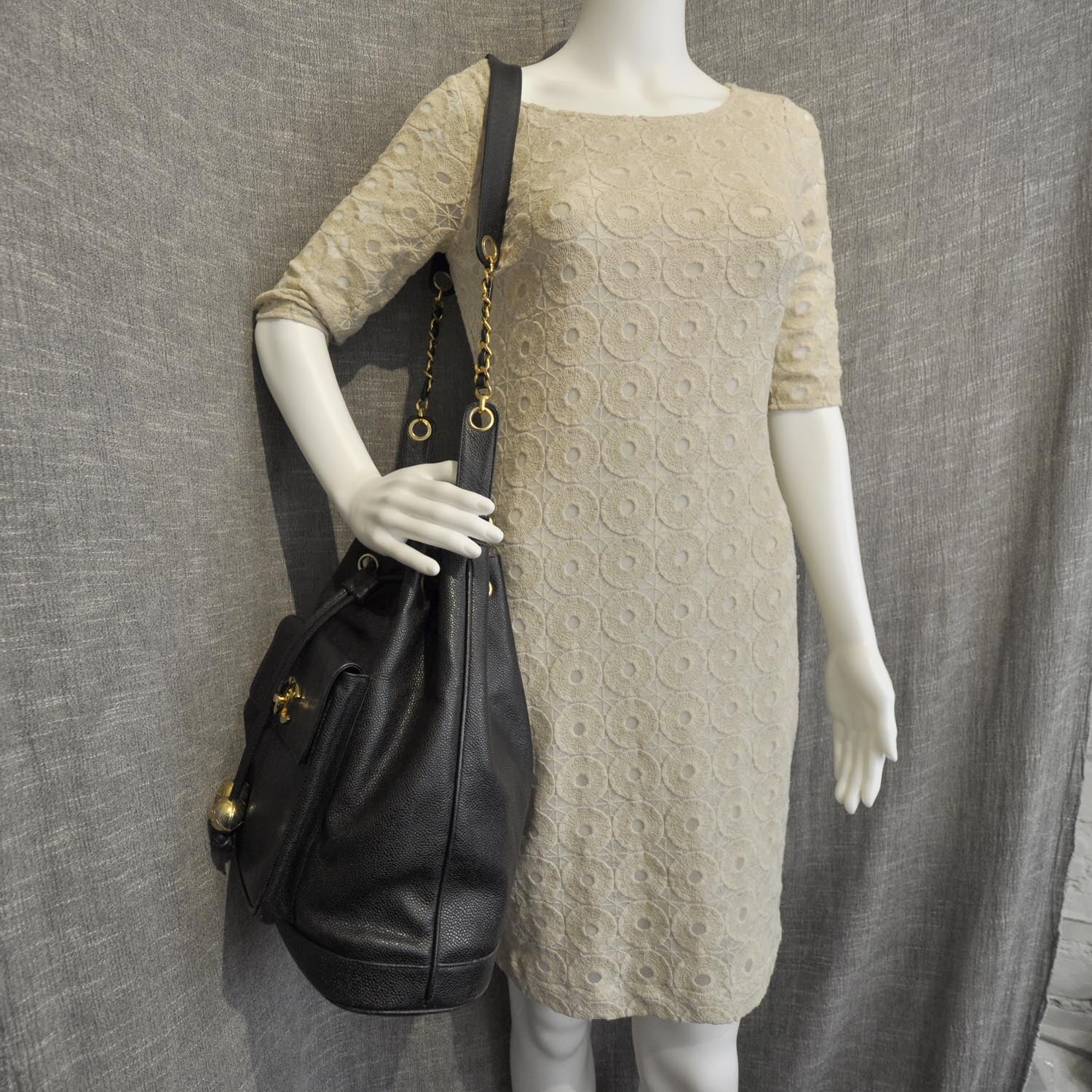 Chanel Caviar Drawstring Shoulder Bag Black 2 of 11