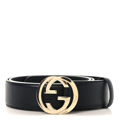 Gucci Calfskin Interlocking G 37mm Belt 90 36 Black 1 of 5