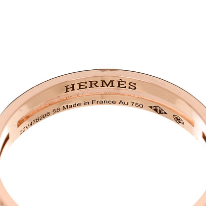 Hermes 18K Rose Gold Diamond Ariane Wedding Band Ring 58 8.5 4 of 5