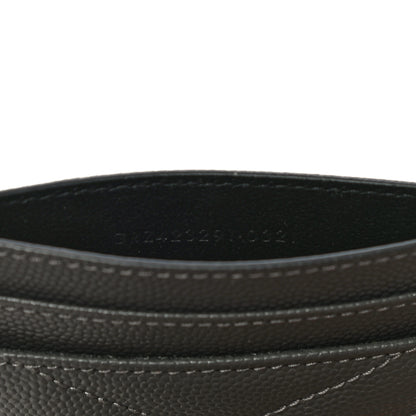 Saint Laurent Grain De Poudre Matelasse Chevron Monogram Credit Card Case Storm 7 of 10