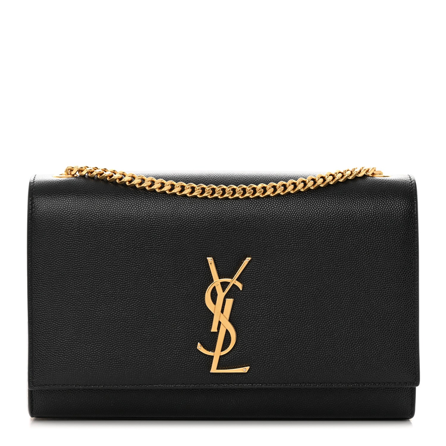 Saint Laurent Grain De Poudre Medium Classic Monogram Kate Satchel Black 1 of 19