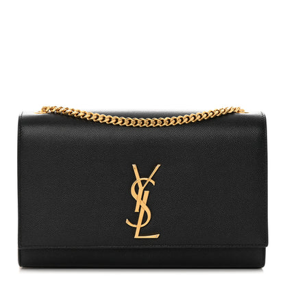 Saint Laurent Grain De Poudre Medium Classic Monogram Kate Satchel Black 1 of 19