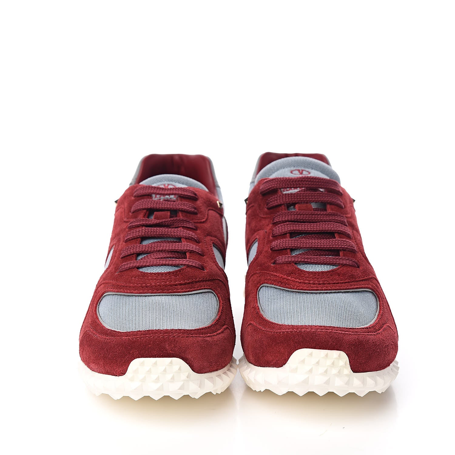 Valentino Garavani Suede Mesh Mens Soul AM Sneakers 40 Grey Sky Red 2 of 9