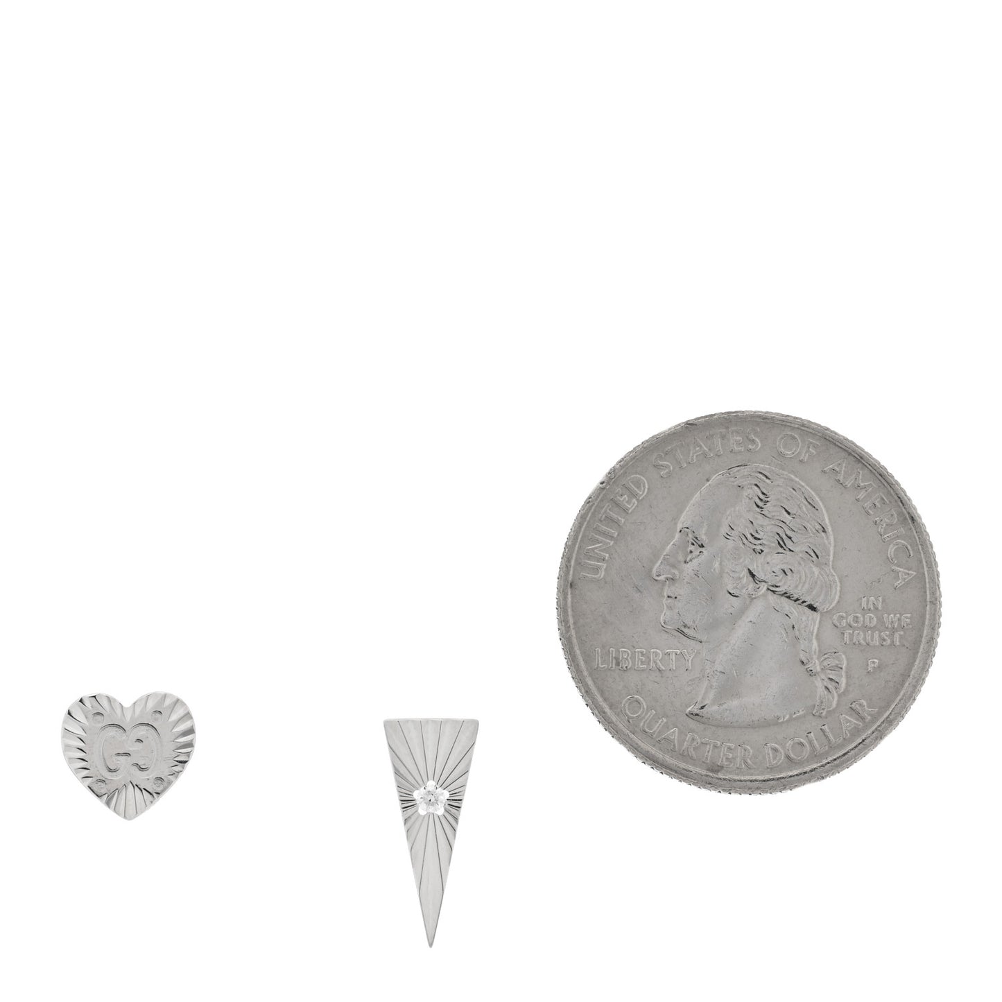 18K White Gold Diamond Icon Asymmetric Stud Earrings