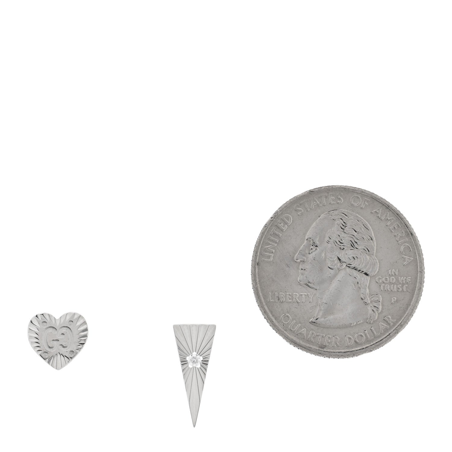 Gucci 18K White Gold Diamond Icon Asymmetric Stud Earrings 2 of 4
