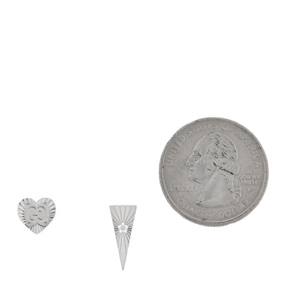 Gucci 18K White Gold Diamond Icon Asymmetric Stud Earrings 2 of 4