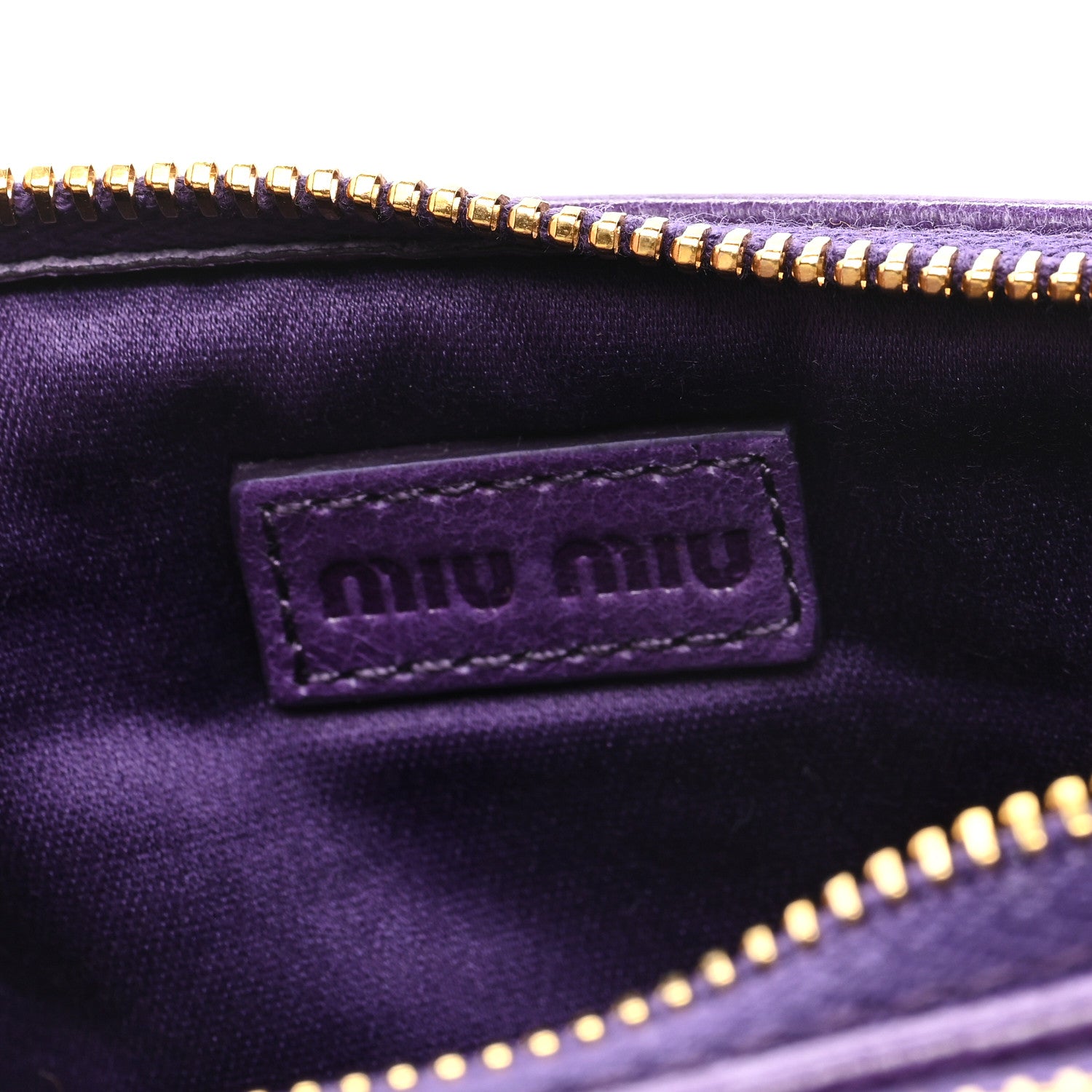 Miu Miu Vitello Lux Matelasse Double Zip Shoulder Bag Viola 7 of 10