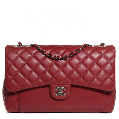 Chanel Calfskin Quilted Large Double Touch Flap Red 10 of 18