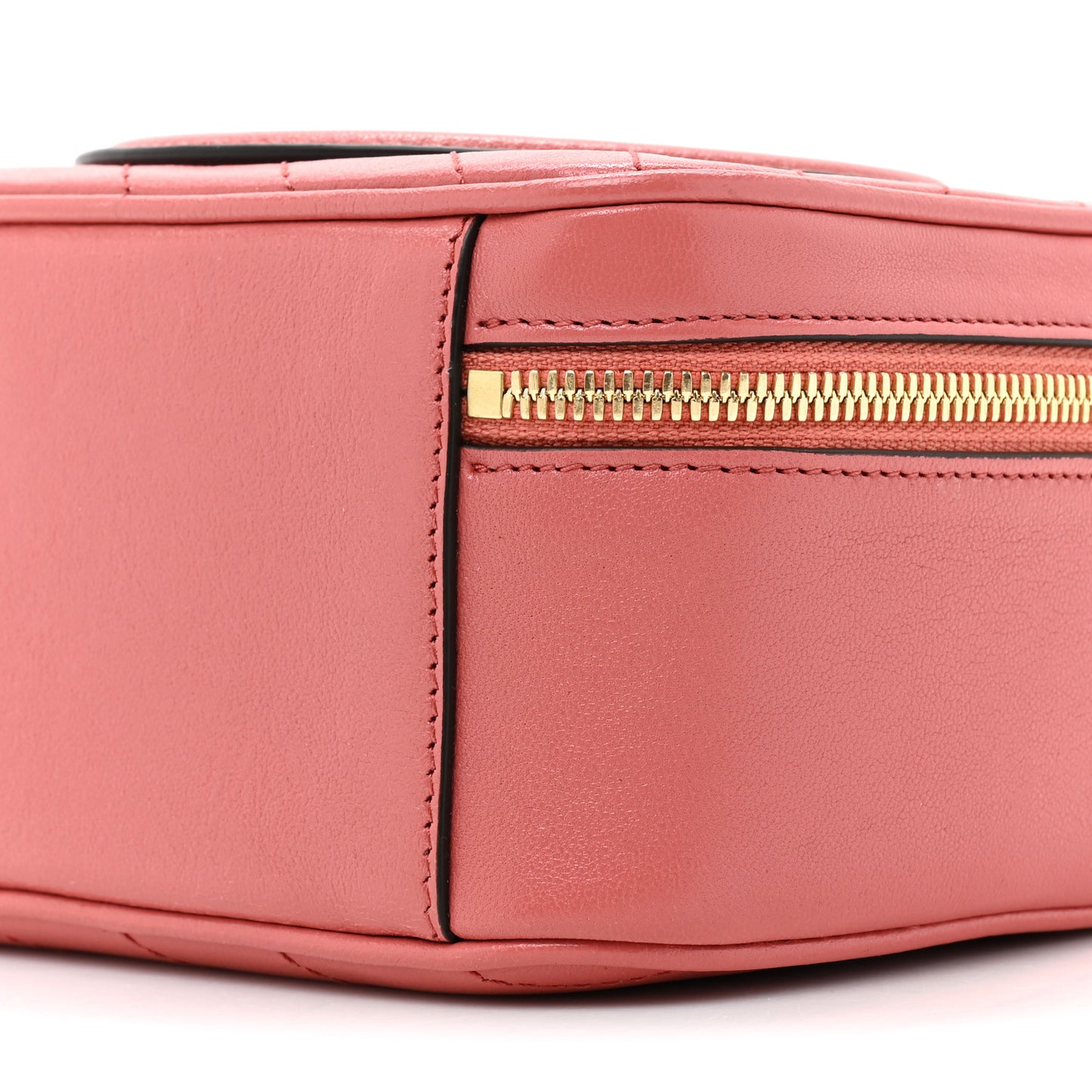 Sakai Be Green Calfskin Diagonal Stitched Blondie Top Handle Bag Pink