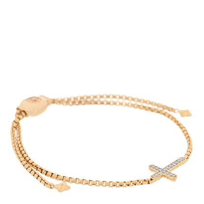 David Yurman 18K Yellow Gold Diamond Petite Pave Cross Chain Bracelet 1 of 3