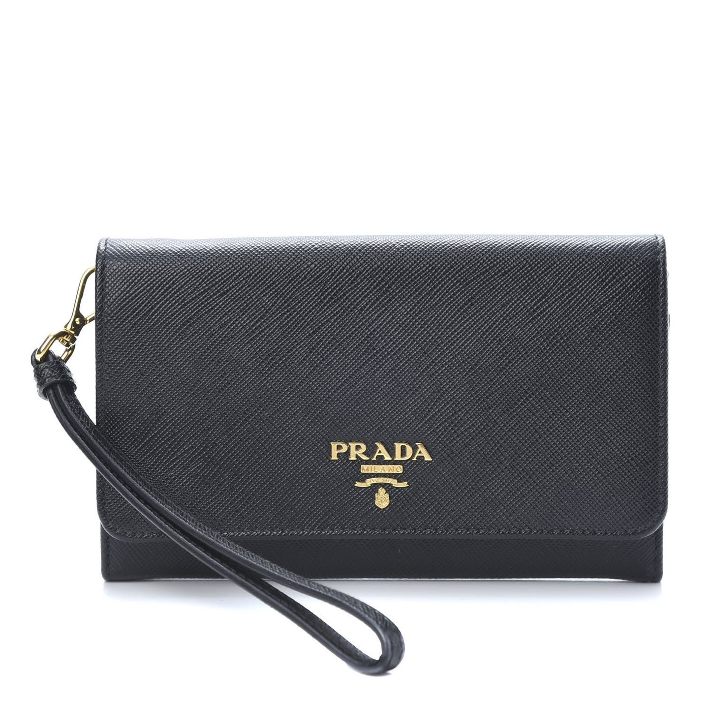 Saffiano Metal Wristlet Black