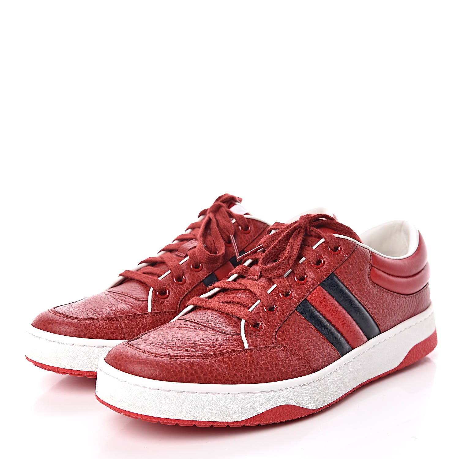 Gucci Calfskin Womens New Praga Karibu Sneakers 40 Red 3 of 10