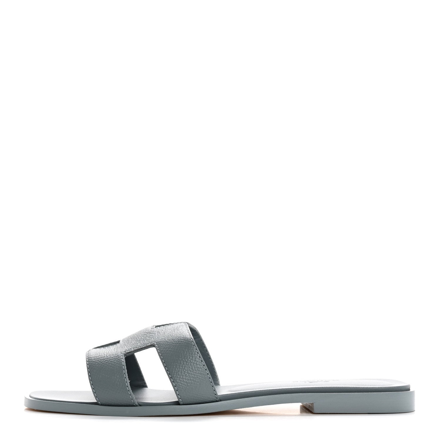 Hermes Epsom Oran Sandals 37.5 Gris Antarctique 1 of 10