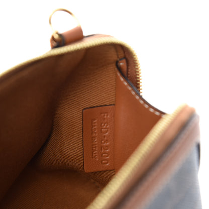 Celine Triomphe Canvas Calfskin Mini Clutch on Chain Tan 8 of 10