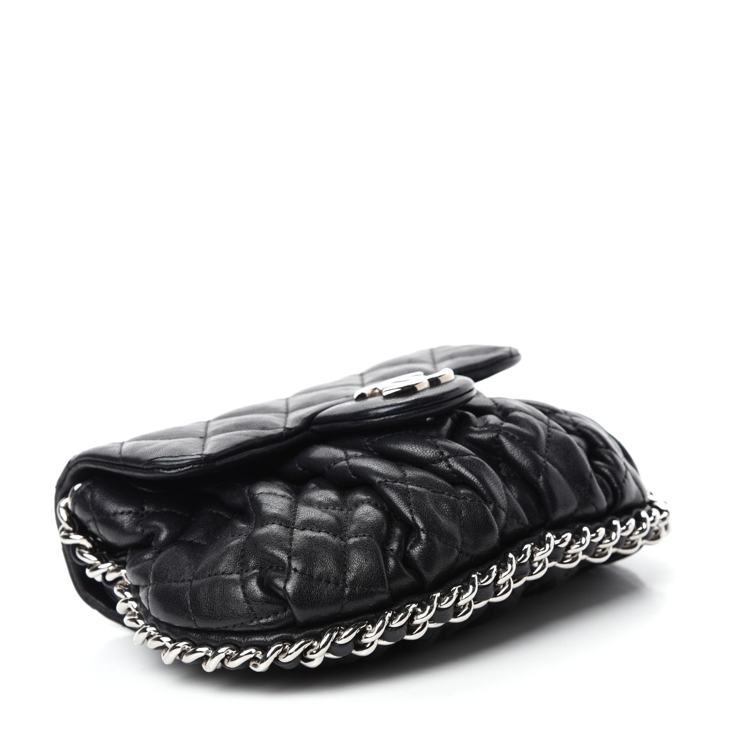 Chanel Washed Lambskin Mini Chain Around Messenger Black 4 of 11