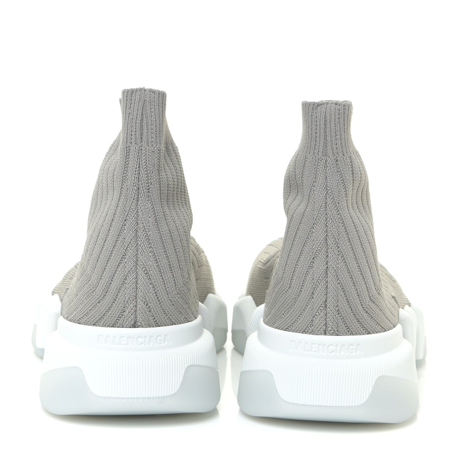 Ribbed Knit Womens Speed 2.0 Transparent Sole Sneakers 39 Baltic Grey White