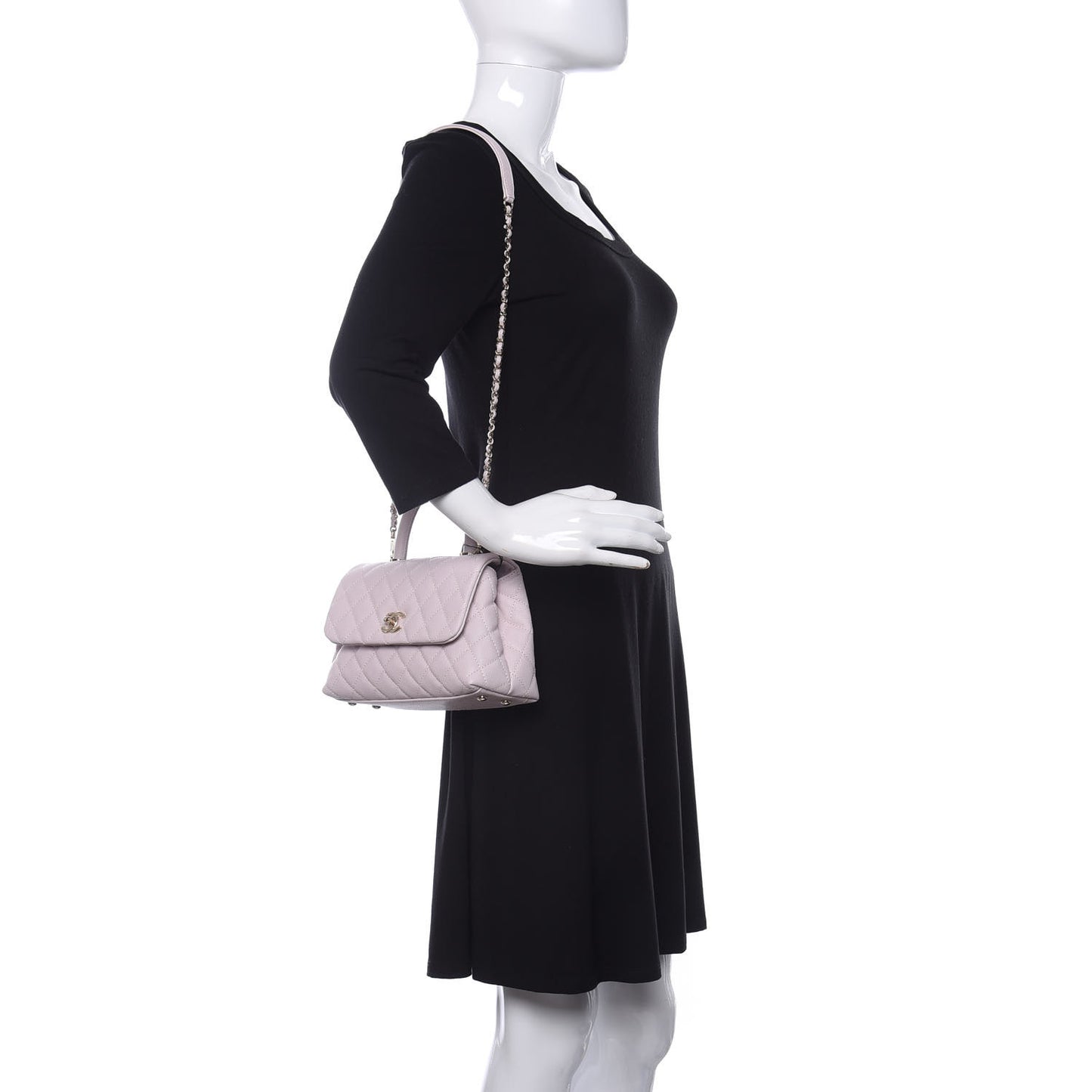 Caviar Quilted Mini Coco Handle Flap Lilas Lilac
