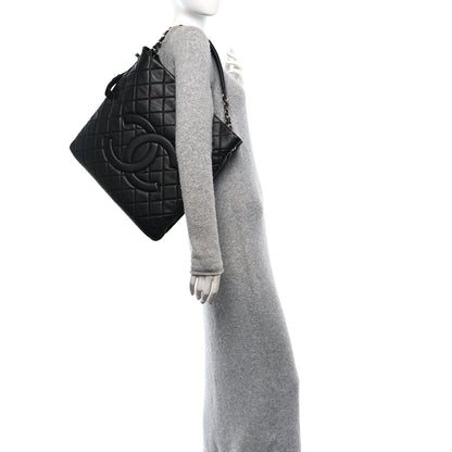 Chanel Caviar Quilted Expandable Zip Hobo Black 2 of 10