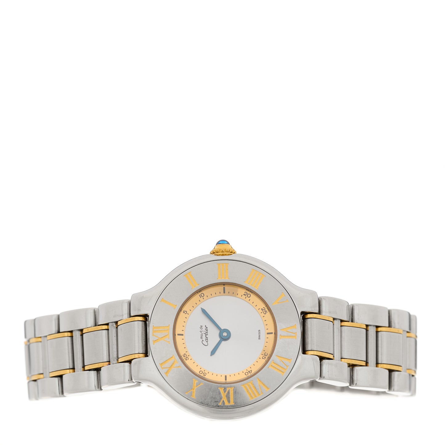 Stainless Steel 18K Yellow Gold 28mm Must de 21 Quartz Watch