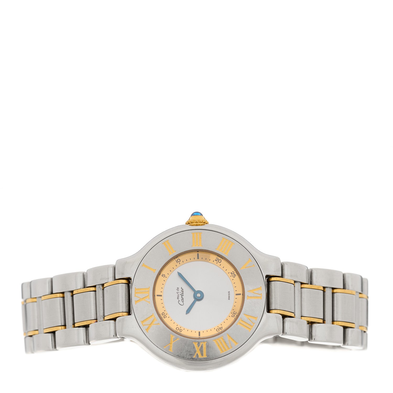 Cartier Stainless Steel 18K Yellow Gold 28mm Must de 21 Quartz Watch 2 of 4