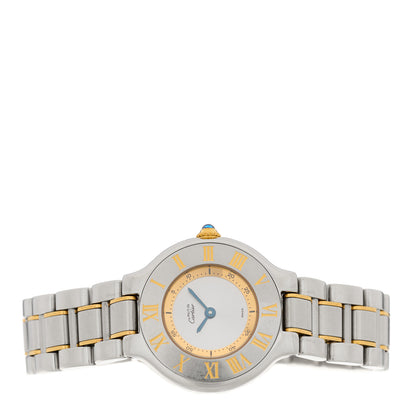 Cartier Stainless Steel 18K Yellow Gold 28mm Must de 21 Quartz Watch 2 of 4