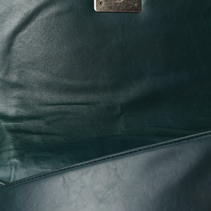 Chanel Calfskin Double Stitch Medium Boy Flap Green 11 of 14