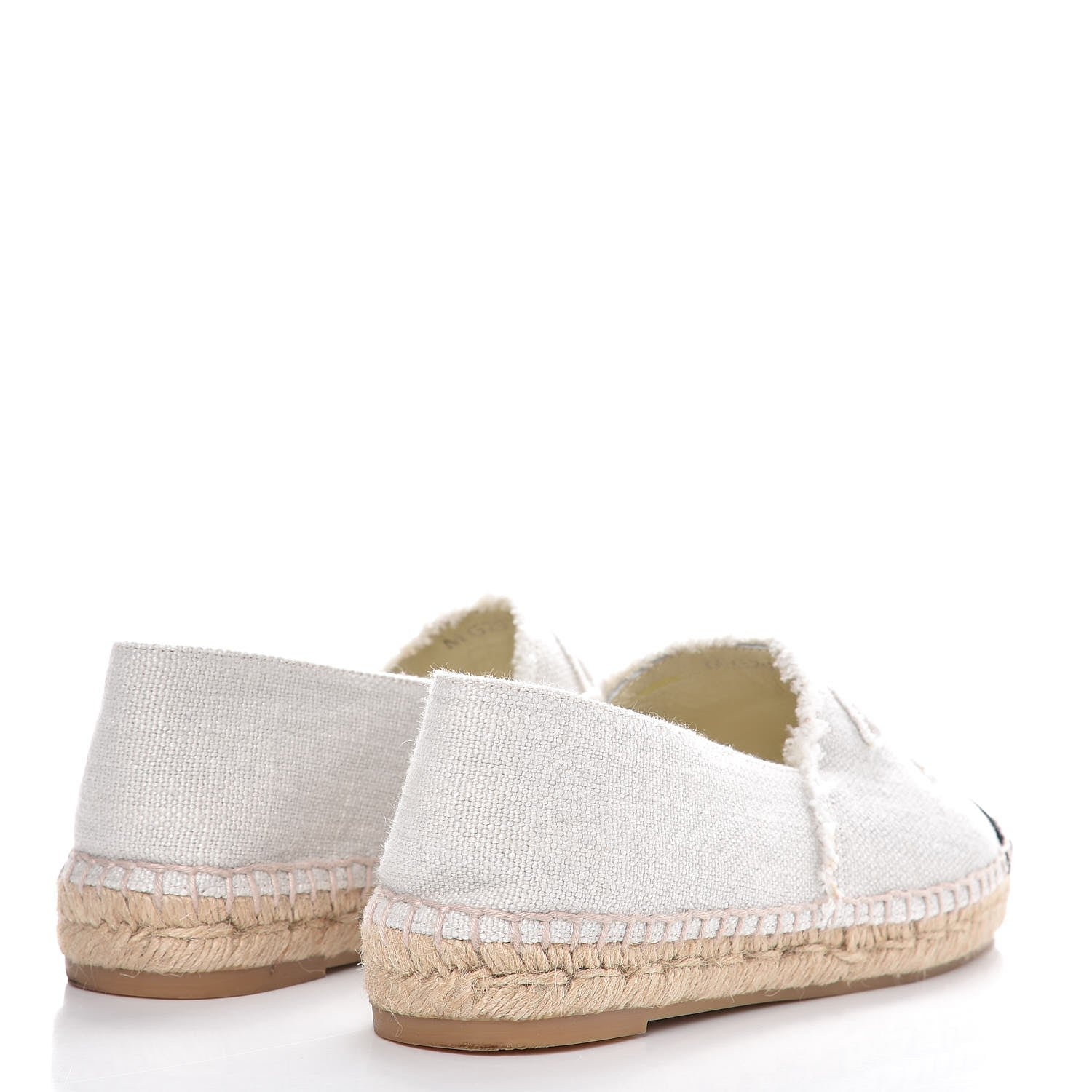 Chanel Linen CC Espadrilles 38 Beige Black 4 of 10