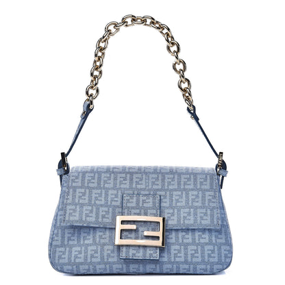 Fendi Zucchino Spalmati Forever Mini Mama Baguette Celeste 1 of 11