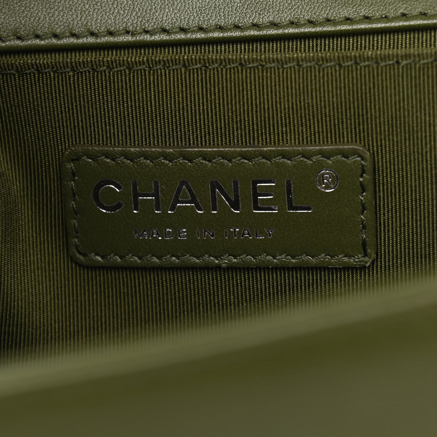 Lambskin Quilted Medium Boy Flap Green