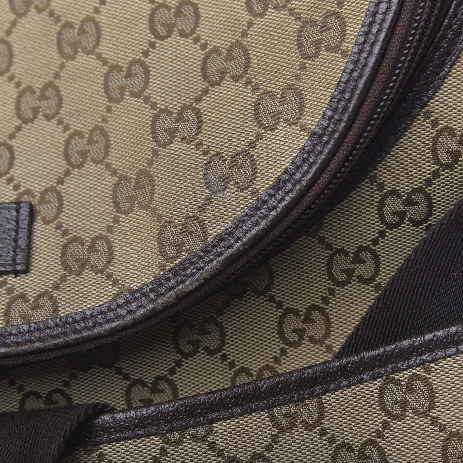 Gucci Monogram Natural Pigskin Large Diaper Bag Beige Ebony Cocoa Dark Chocolate 10 of 23