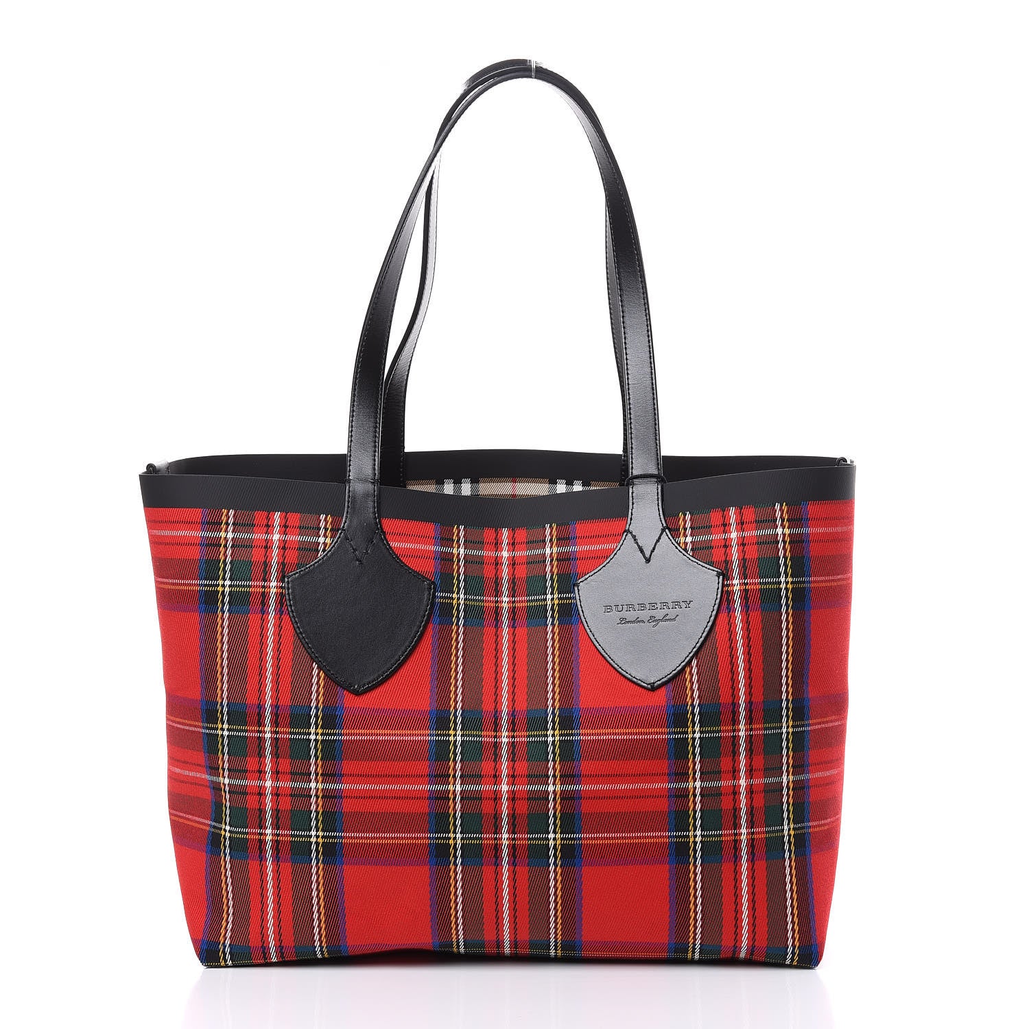 Burberry Vintage Check Medium The Giant Reversible Tote Antique Yellow Bright Red 4 of 15