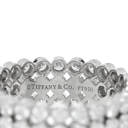 Tiffany Platinum Diamond Jazz Three-Row Band Ring 52 6 4 of 5