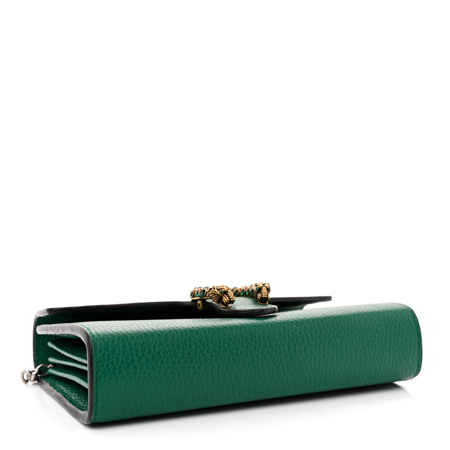 Gucci Calfskin Mini Dionysus Chain Wallet Emerald 4 of 12