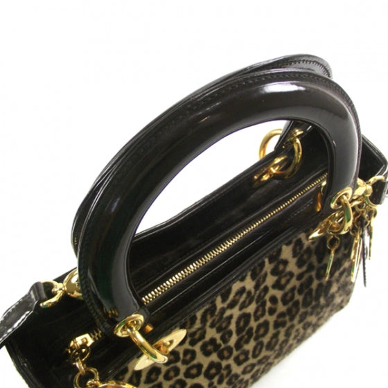 Christian Dior Pony Hair Leopard Print Medium Lady Dior 6 of 9