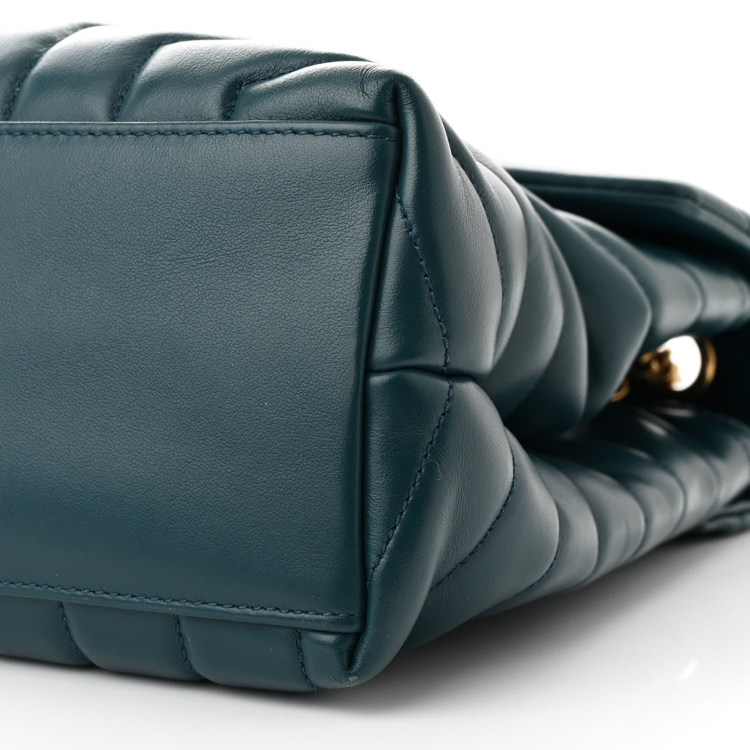 Saint Laurent Calfskin Y Quilted Monogram Medium Loulou Chain Satchel Sea Turquoise 10 of 10