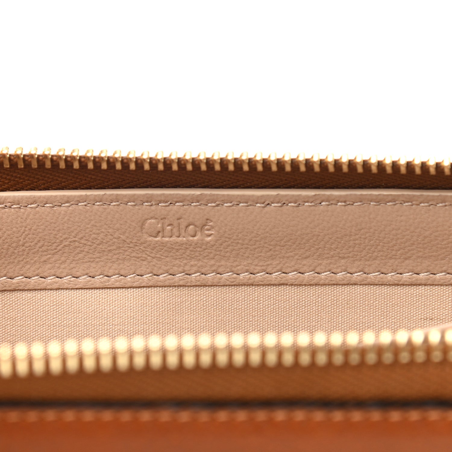 Chloe Calfskin Hudson Zip Around Wallet Caramel 6 of 9