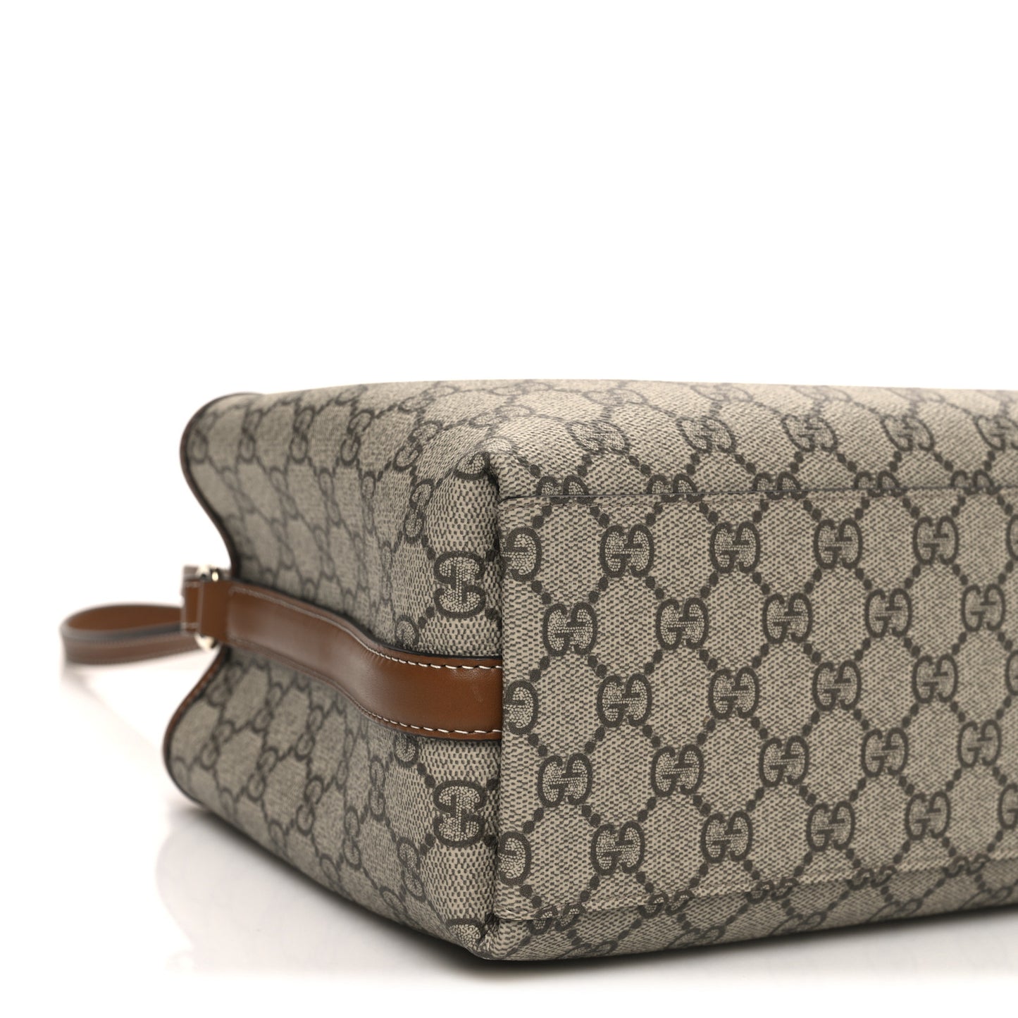 GG Supreme Monogram Emblem Medium Tote Bag Beige Dark Brown