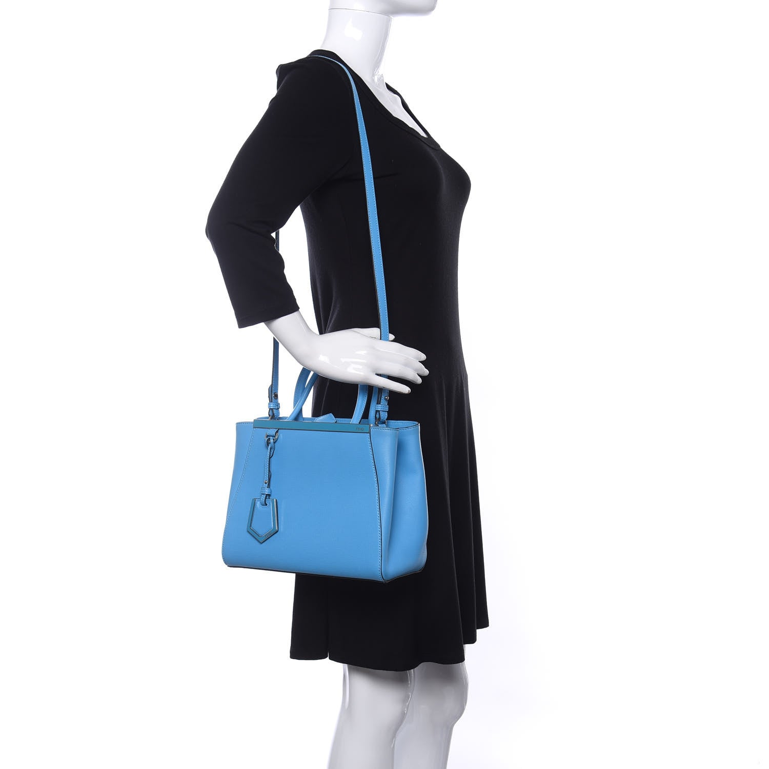 Fendi Vitello Elite Petite 2Jours Tote Maldives 2 of 9