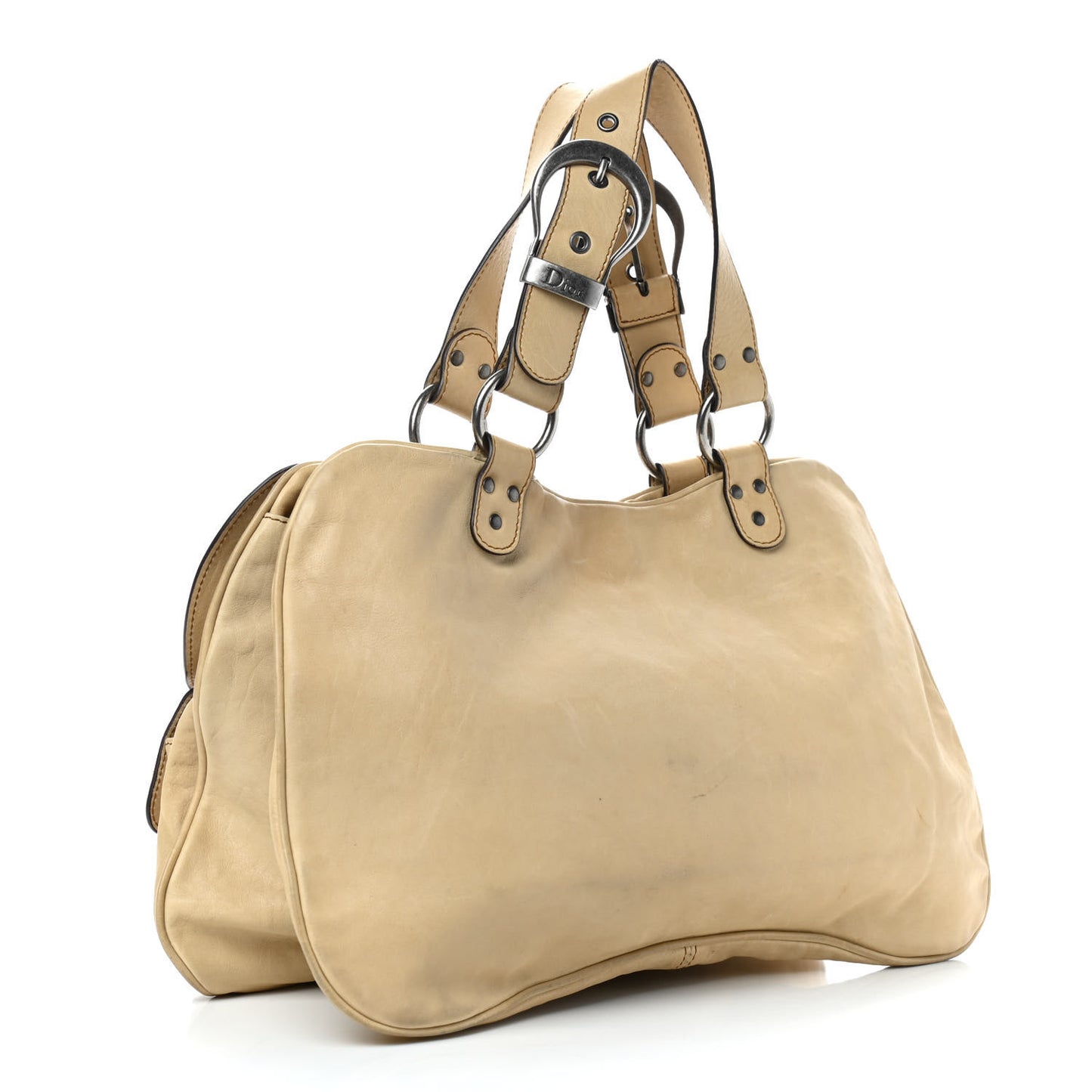 Calfskin Medium Gaucho Double Saddle Bag Ivory