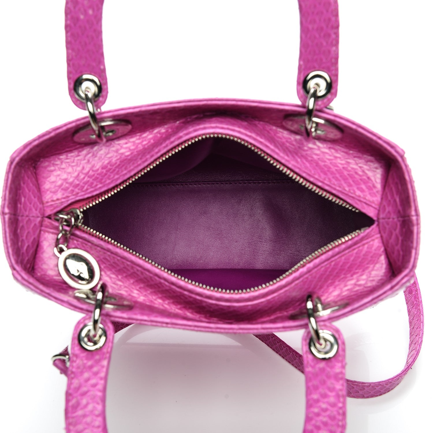 Christian Dior Python Medium Lady Dior Pink 5 of 7
