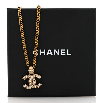 Chanel Crystal CC Necklace Gold 5 of 5